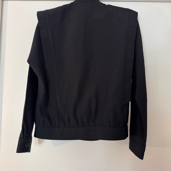 Vintage Black Structured High Neck Jacket | 80s 90s Minimal Unisex - Picture 4 of 5